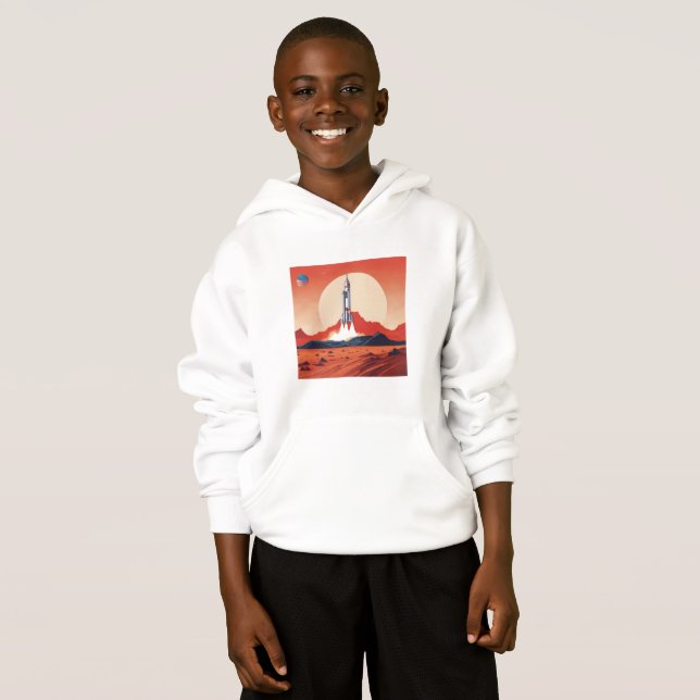 Hoodie fusée sur mars (Devant entier)