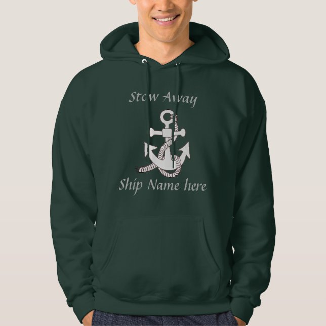 Hoodie - Schiffsanker mit Name und Rank Dark (Vorderseite)