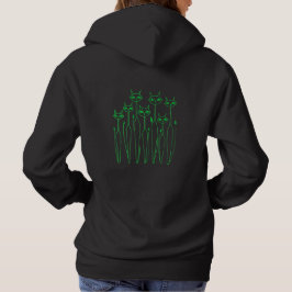 Hoodie (Schwarz-Hand-gezeichnet Katzen)