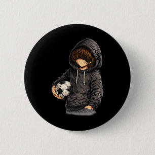 Hoodie Style Rock On Fußball Fußll  Button