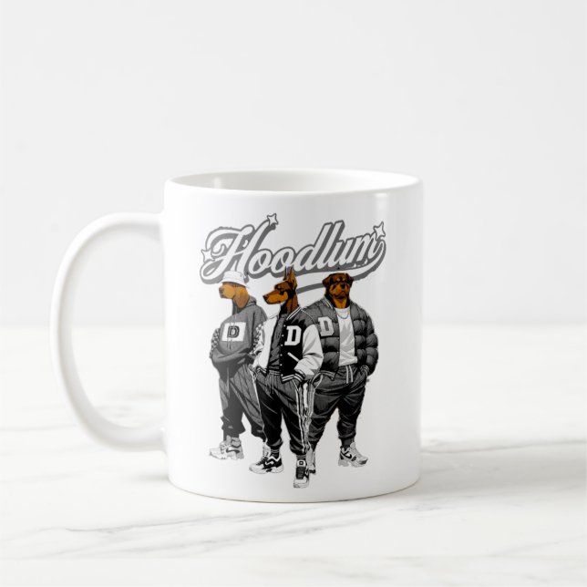 Hoodlum Pack - Streetwear Dog Gang Grafisches T-Sh Kaffeetasse (Links)