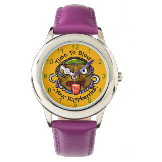 HooDoo Man sucht die Zeit, um Himbeeren zu blasen Armbanduhr