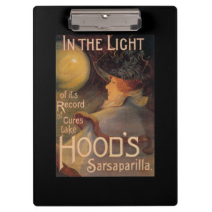 Hood's Sarsaparilla-Werbeplakat Klemmbrett