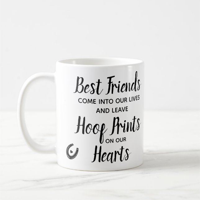 Hoof Prints auf unserem Hearts Horse Memorial Foto Kaffeetasse (Links)
