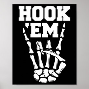 Hook em Skeleton Horns Halloween 2 Poster