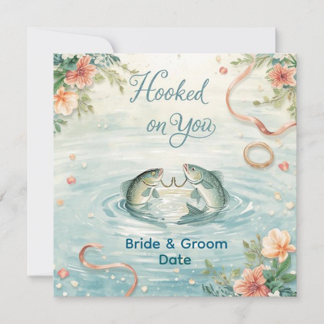 Hook on you for Fishing Lovers Invitation (Devant)