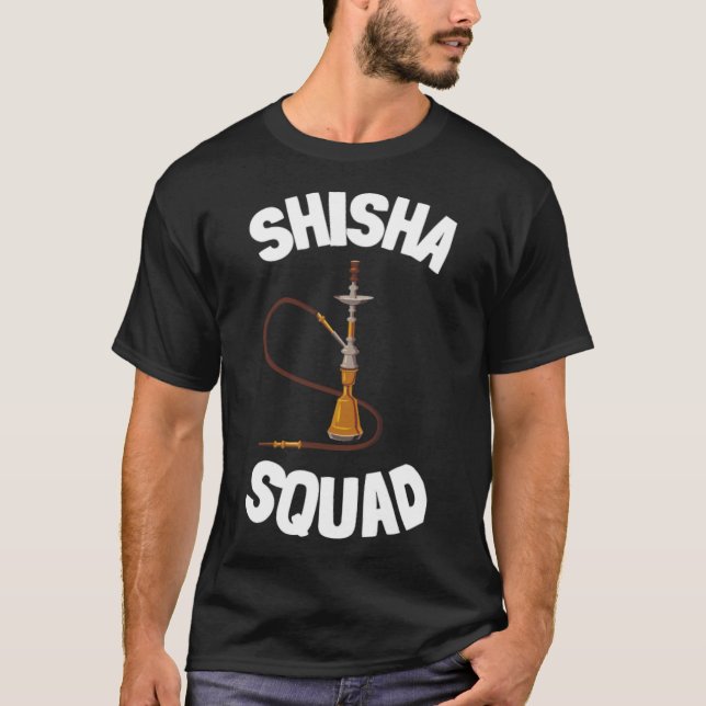 Hookah Bar and Waterpipe Shisha Smoker Bekleidung  T-Shirt (Vorderseite)