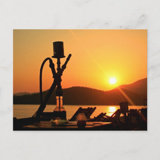 Hookah Sunset Postkarte