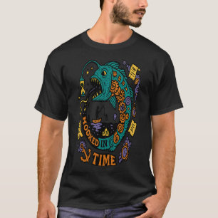 HOOKED IN TIME - angeln T-Shirt