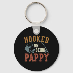Hooked on be Pappy Vatertag Fishing Pappy Schlüsselanhänger