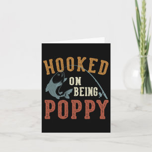 Hooked on be Poppy Vatertag Fischen Mohn Karte