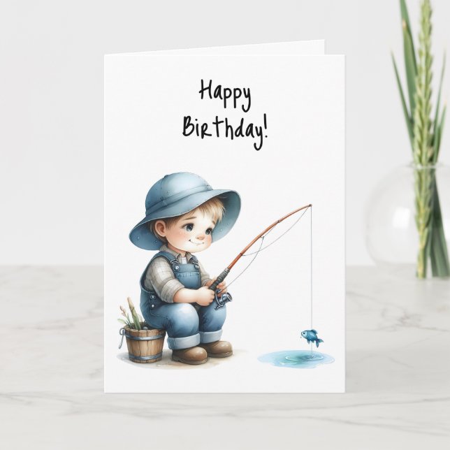 Hooked on Birthday wünscht Little Boy Blue Karte (Vorderseite)