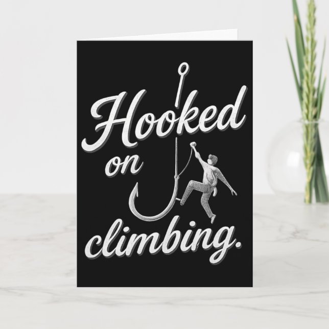 Hooked On Climbing Bold Cursive Silber  Karte (Vorderseite)