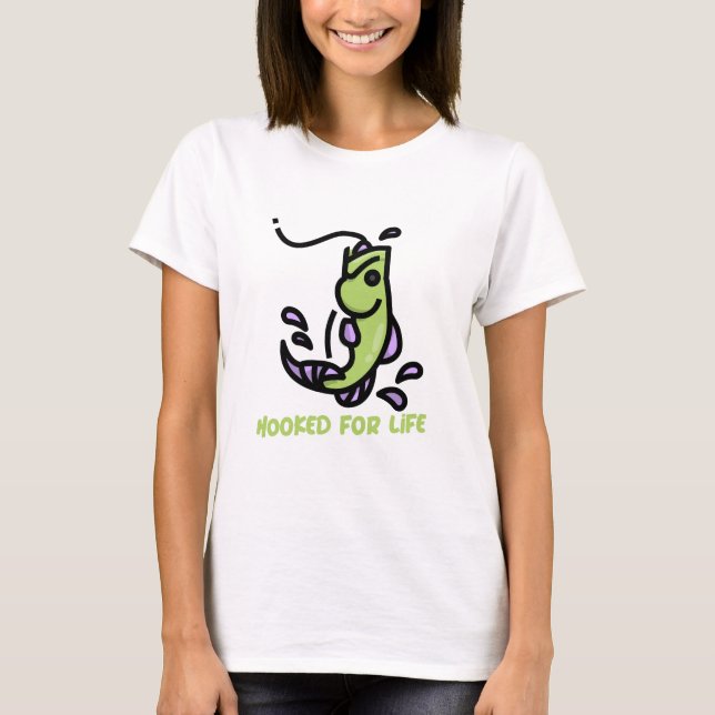 Hooked on Fishing T - Shirt (Vorderseite)