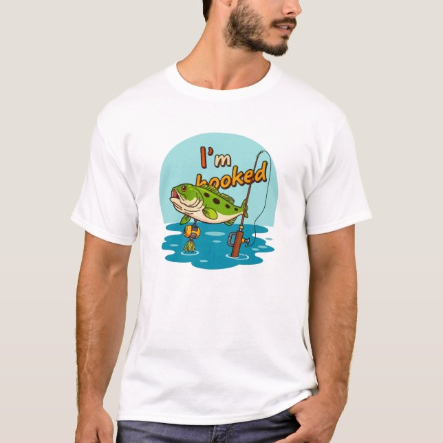 Hooked on Fishing T-Shirt (Vorderseite)