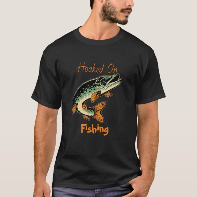 Hooked on Fishing T - Shirt für Männer (Vorderseite)