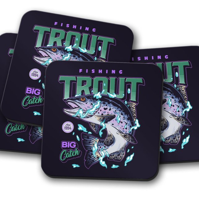 Hooked on Foreut Untersetzer | Forellen Korkküste (Von Creator hochgeladen)