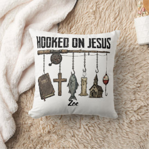 Hooked on Jesus Personalisiertes Wurfkissen Kissen