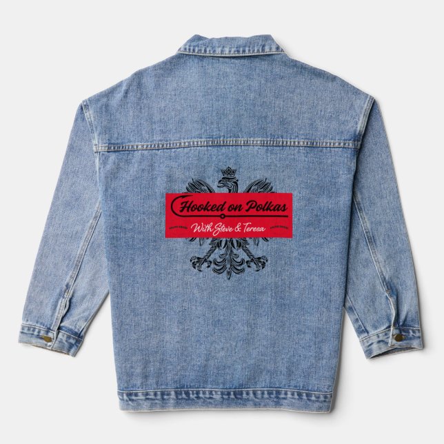 Hooked on Polkas Logo Women's Denim Jacket (Verso)