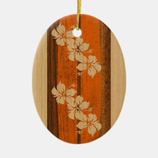 Hookipa Vintage Surfbrett-Verzierung Keramik Ornament (Vorne)