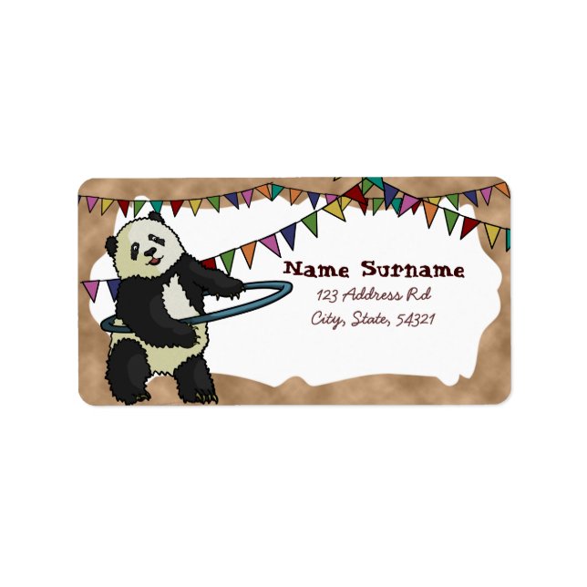 Hoola Hooping Panda, Labels Adressaufkleber (Vorne)