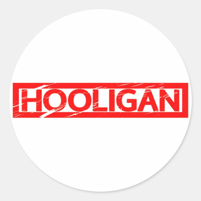 Hooligan-Briefmarke Runder Aufkleber (Vorderseite)