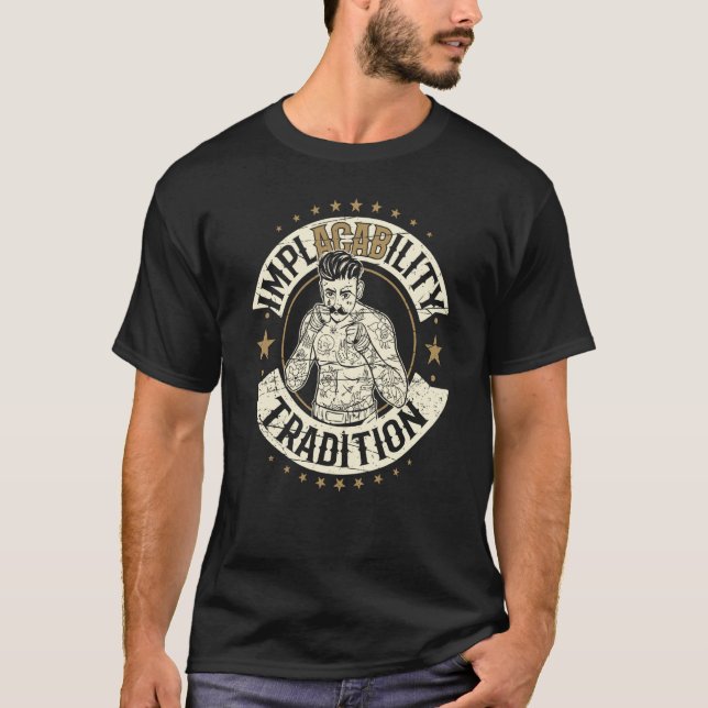 Hooligan Implacability Tradition Box Back Print Ba T-Shirt (Vorderseite)