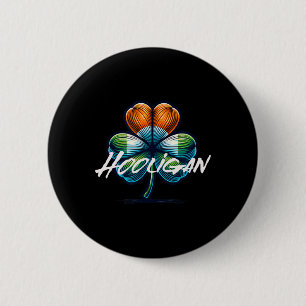Hooligan St Patricks Day Irische Flagge Button