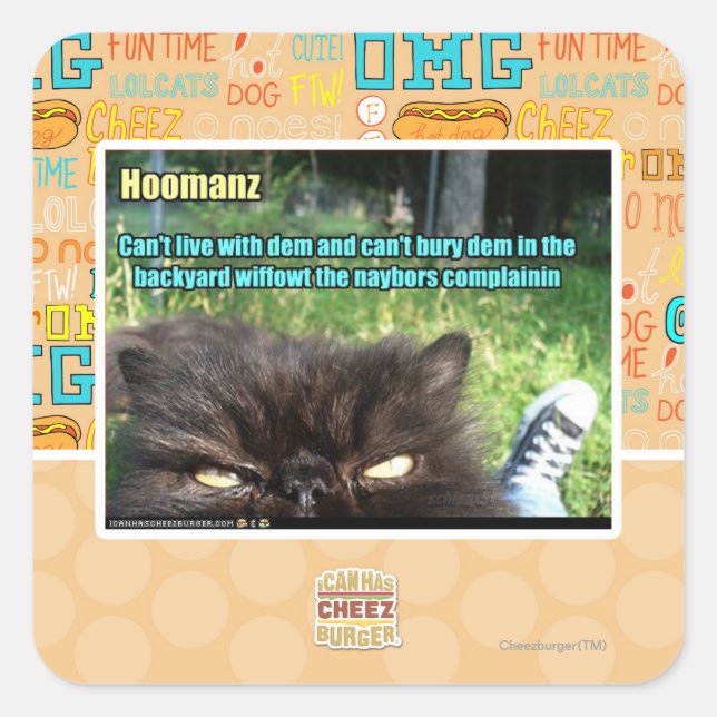 Hoomanz Quadratischer Aufkleber (Vorderseite)