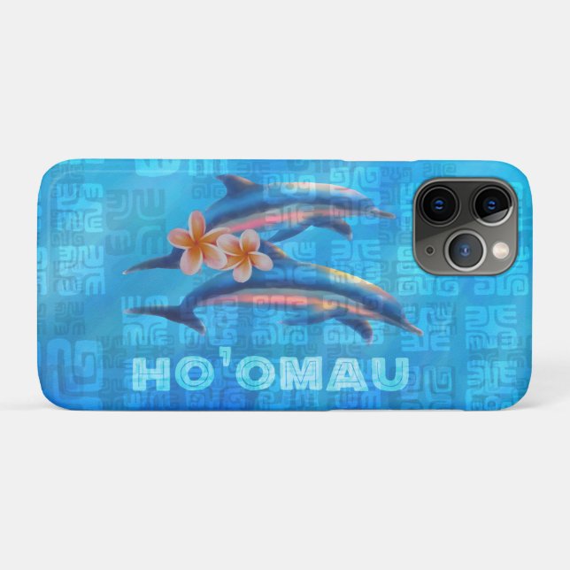 HO'OMAU Hawaiian Delphine Primitive Collage Case-Mate iPhone Hülle (Rückseite (Horizontal))