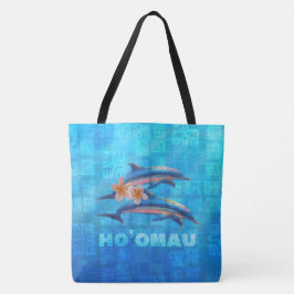 HO'OMAU Hawaiian Delphine Primitive Collage Tasche