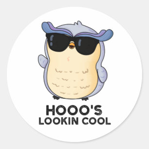 Hooos Cooler Funny Owl Pun Runder Aufkleber