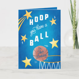 Hoop du hast Ball Kids Basketball Geburtstag Karte