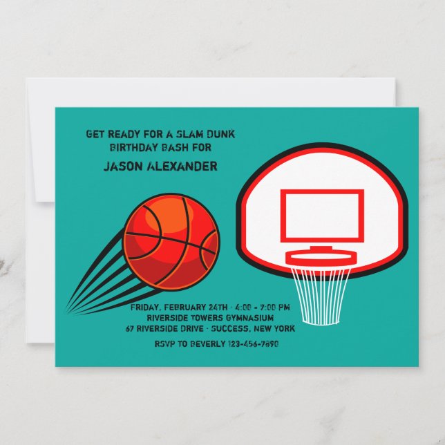 Hoop Game Anniversaire Fête Invitation (Devant)
