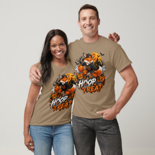 Hoop oder Treat Gruseliger Fuchs Basketball Hallow T-Shirt