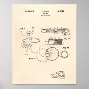 Hoop Toy 1963 Patent Art Old Peper Poster
