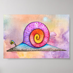 Hoopla Schnecke auf Wasserfarbenposter Poster
