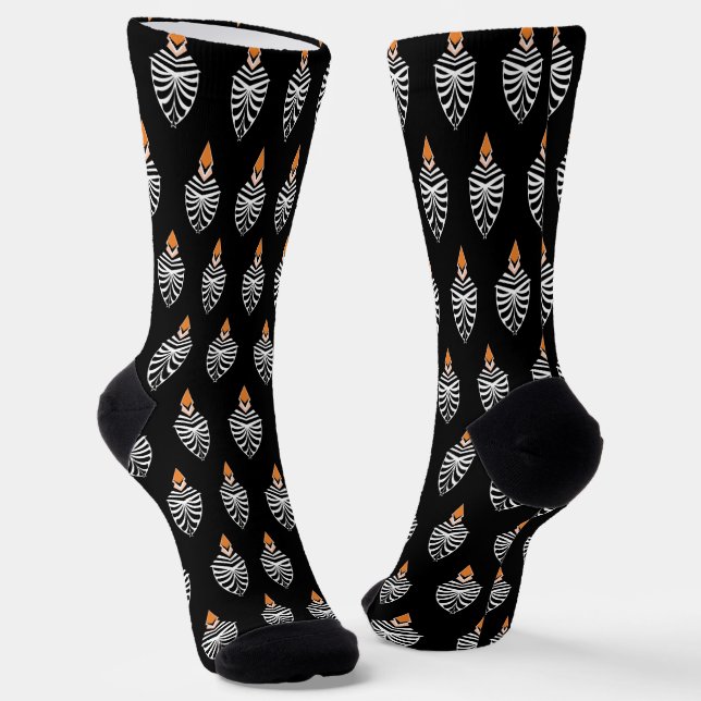 Hoopoe Bird Black and White Pattern Socken (Gewinkelt)