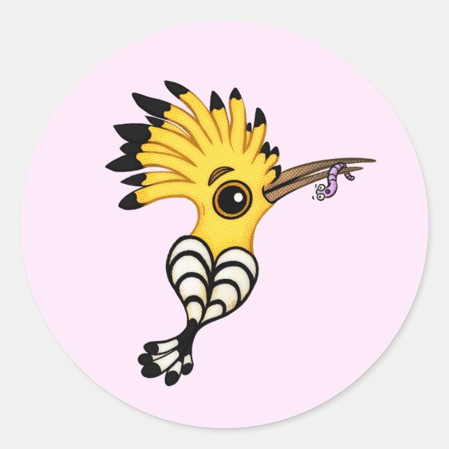 Hoopoe Bird Cartoon Sticker (Vorderseite)