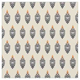 Hoopoe Bird Geometric Muster auf Off-White Stoff