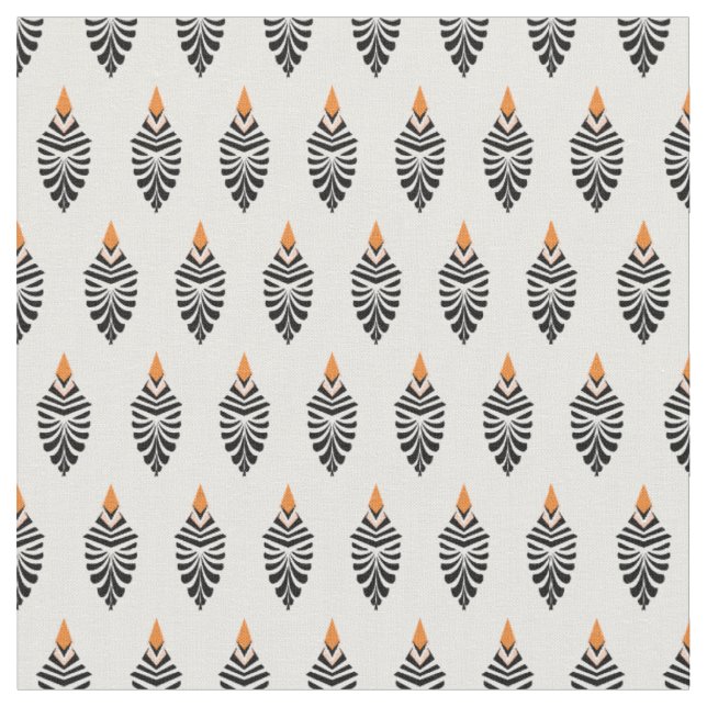 Hoopoe Bird Geometric Pattern auf Weiß Stoff (Nahaufnahme)