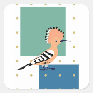 Hoopoe Quadratischer Aufkleber
