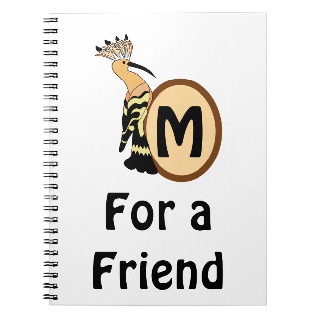 Hoopoe Whimsical Bird Monogram Notizblock (Vorderseite)