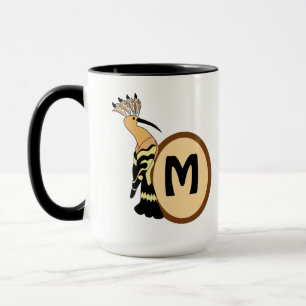 Hoopoe Whimsical Bird Monogram Tasse