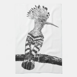 Hoopoe zeichnend geschirrtuch