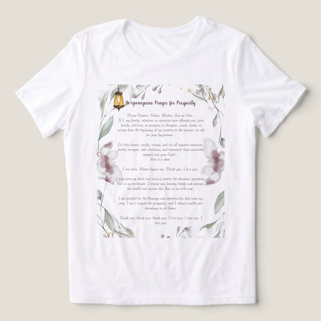 Ho'oponopono Gebet für Wohlstand Tri-Blend Shirt (Design Vorderseite)