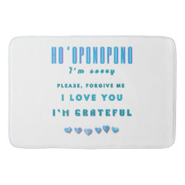 Ho'oponopono Healing Mantra - Light Blue Spiritual Badematte