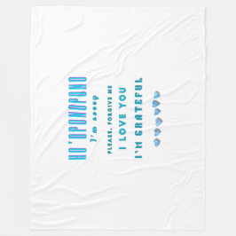 Ho'oponopono Healing Mantra - Light Blue Spiritual Fleecedecke