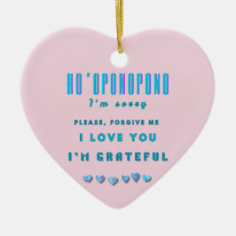 Ho'oponopono Healing Mantra - Light Blue Spiritual Keramik Ornament