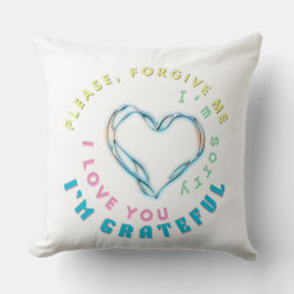 Ho'oponopono Healing Mantra - Light Blue Spiritual Kissen